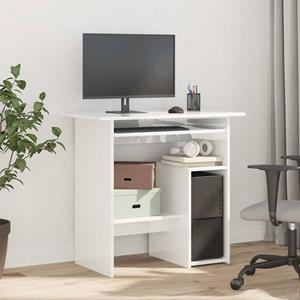 vidaXL Bureau 80x45x74 cm spaanplaat hoogglans wit