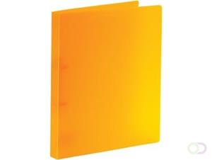 Bronyl ringmap, voor ft A4, uit PP, 2 D-ringen van 15 mm, transparant oranje