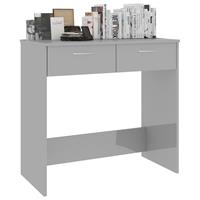 vidaXL Bureau 80x40x75 cm spaanplaat hoogglans grijs