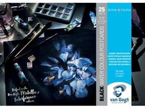 Van Gogh aquarelpapier, zwart, 360 g/m², ft A6, blok met 12 vellen