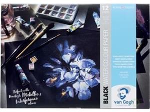 Van Gogh aquarelpapier, zwart, 360 g/m², ft A4, blok met 12 vellen