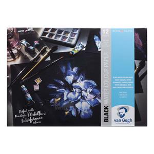 Van Gogh aquarelpapier, zwart, 360 g/m², ft A3, blok met 12 vellen