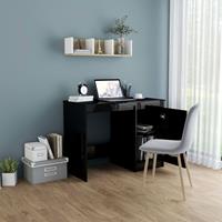 vidaXL Bureau 100x50x76 cm spaanplaat hoogglans zwart