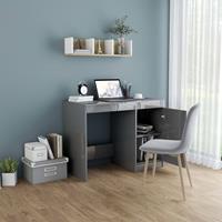 vidaXL Bureau 100x50x76 cm spaanplaat hoogglans grijs