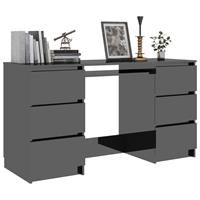vidaXL Schrijftafel 140x50x77 cm spaanplaat hoogglans zwart