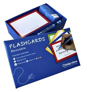 Correctbook Flashcards (systeemkaarten), ft A5, uitwisbaar / herbruikbaar, gelijnd, set van 6 stuks