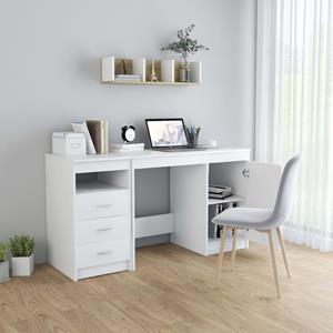 vidaXL Bureau 140x50x76 cm spaanplaat wit