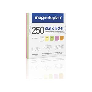 magnetoplan Plaknotitie Static Notes 100 mm x 100 mm Wit, Geel, Groen, Roze, Oranje 250 stuk(s)