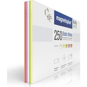 magnetoplan Plaknotitie Static Notes 200 mm x 100 mm Wit, Geel, Groen, Roze, Oranje 250 stuk(s)