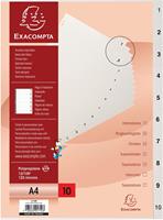 EXACOMPTA Kunststoff-Register, Zahlen, DIN A4, 10-teilig