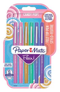 Paper Mate viltstift Flair Candypop, blister met 6 stuks in geassorteerde kleuren