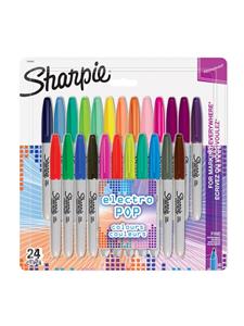 Sharpie permanente marker Electro Pop, fijn, blister van 24 stuks in geassorteerde kleuren