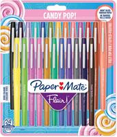 Paper Mate viltstift Flair Candypop, blister met 24 stuks in geassorteerde kleuren