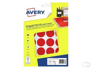 Avery PET30R ronde markeringsetiketten, diameter 30 mm, blister van 240 stuks, rood