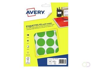 Avery PET30V ronde markeringsetiketten, diameter 30 mm, blister van 240 stuks, groen