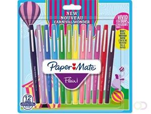 Paper Mate viltstift Flair Carnaval, blister met 12 stuks in geassorteerde kleuren