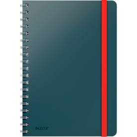 Leitz Cosy notitieboek met spiraalbinding, voor ft B5, geruit, grijs