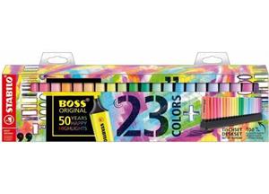 STABILO BOSS ORIGINAL Pastel markeerstift, deskset van 23 stuks in geassorteerde kleuren