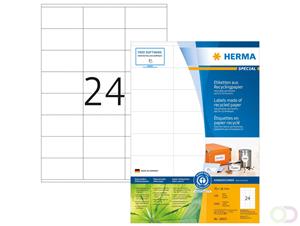 herma Recycling Etiketten 10823 Wit Rechthoekig 70 x 36 mm Zelfklevend 100 Vellen van 24 Etiketten