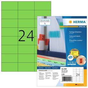 herma Multifunctionele Etiketten SuperPrint Groen Rechthoekig 2400 Etiketten per pak