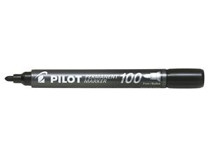 pilot 100 Permanent Marker Fijn Ronde Punt Zwart