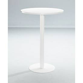 PAPERFLOW Stehtisch easyDesk, Durchmesser 800 mm, weiß/ weiß