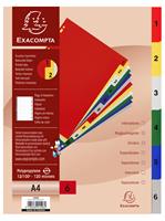 EXACOMPTA Kunststoff-Register, Zahlen, DIN A4+, 12-teilig
