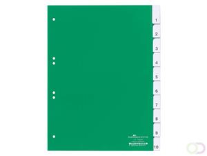 durable Tabbladen 6221 A4 Groen 10 tabs Geperforeerd PVC-film Blanco