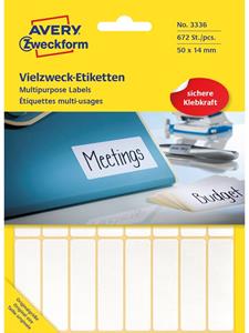 AVERY Avery Zweckform Vielzweck-Etiketten, 50 x 14 mm, weiß, FP