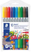 staedtler Noris Club Twee zijdige viltstiften Ronde Punt Kleurenassortiment 10 Stuks