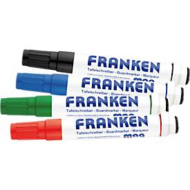 franken Z1703 Whiteboard Marker Fijn Ronde Punt Zwart, Rood, Groen, Blauw 4 Stuks