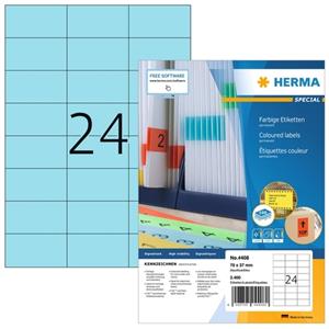 herma Etiketten SuperPrint 4408 Blauw Rechthoekig 2400 Etiketten per pak