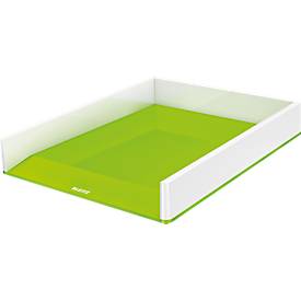 leitz WOW Brievenbakje Duokleur A4 Wit, Groen 26,7 x 33,6 x 4,9 cm