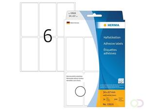 herma Multifunctionele Etiketten 10616 Wit Rechthoekig 34 x 67 mm 32 Vellen van 6 Etiketten