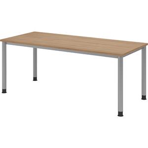 hammerbacher Schreibtisch H 180 x 80 - Nussbaum/Silbergrau