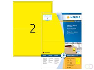 herma Gekleurde Etiketten 4565 Geel Rechthoekig 199 x 143 mm 100 Vellen van 2 Etiketten