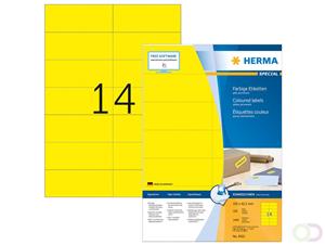 herma Gekleurde Etiketten 4555 Geel Rechthoekig 105 x 42 mm 100 Vellen van 14 Etiketten