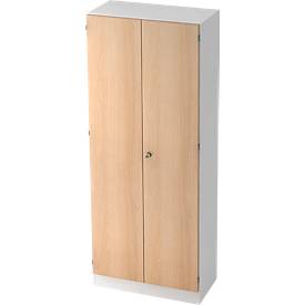 hammerbacher Bueroschrank 5 OH Solid Streifengriff - Weiss/Eiche