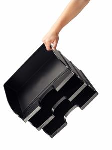 LEITZ Briefablage Plus Jumbo, DIN A4 quer, schwarz