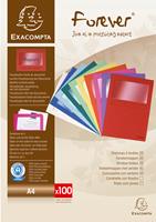 Exacompta L-map Forever, voor ft A4, pak van 25 stuks, geassorteerde kleuren