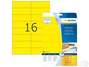 herma Gekleurde Etiketten 4551 Geel Rechthoekig 105 x 37 mm 20 Vellen van 16 Etiketten