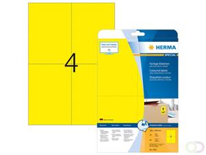 herma Gekleurde Etiketten 4561 Geel Rechthoekig 105 x 148 mm 20 Vellen van 4 Etiketten