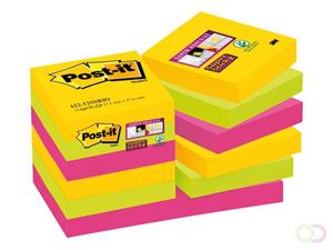 post-it Super Sticky Notes 47,6 x 47,6 mm Rio Kleuren 12 Blokken van 90 Vellen