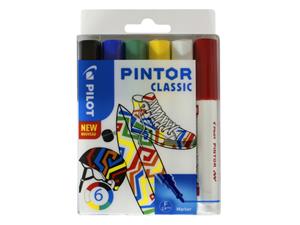 pilot Pintor Classic Markeerstiften Fijn Ronde Punt Kleurenassortiment 6 Stuks