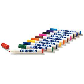 franken Whiteboard marker Rond 6 mm Paars, Zwart, Blauw, Lichtblauw, Rood, Geel, Roze, Groen, Bruin, Oranje 10 Stuks