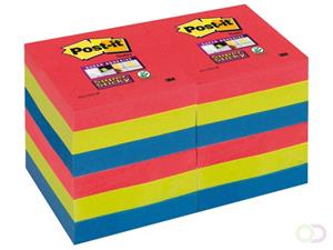 post-it Super Sticky Notes 47,6 x 47,6 mm Bora Bora Kleuren 12 Blokken van 90 Vellen