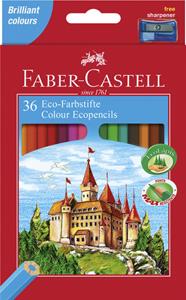 faber-castell Eco Potlood + Puntenslijper Kleurenassortiment 36 Stuks