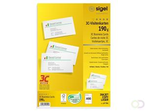 sigel PC-Visitenkarten, 85 x 55 mm, 190 g/qm, hochweiß