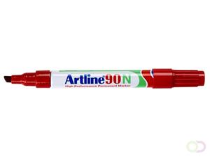 artline 90N Permanent Marker Extra Breed Schuine Punt Rood 12 Stuks