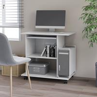 vidaXL PC-Tisch Hochglanz- Weiß